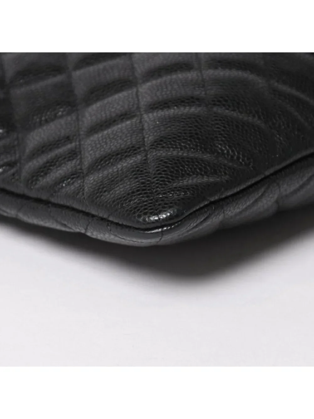 Chanel Classic Large Pouch CC Logo Caviar Leather Black